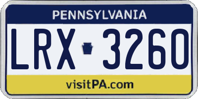 PA license plate LRX3260