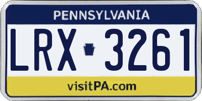 PA license plate LRX3261