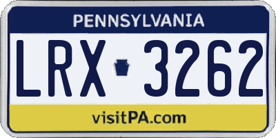 PA license plate LRX3262