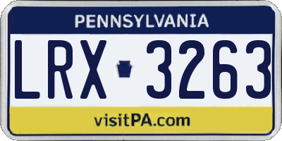PA license plate LRX3263