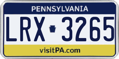 PA license plate LRX3265