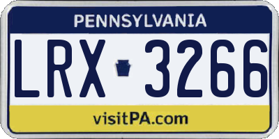 PA license plate LRX3266