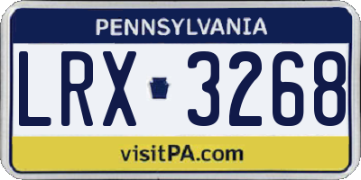 PA license plate LRX3268