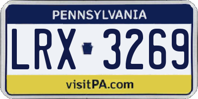 PA license plate LRX3269