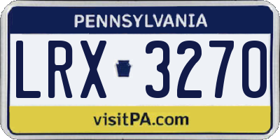 PA license plate LRX3270