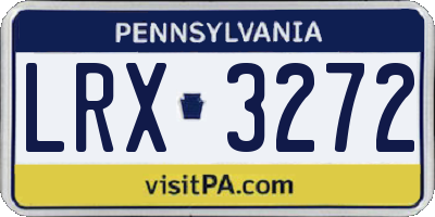 PA license plate LRX3272