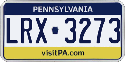 PA license plate LRX3273