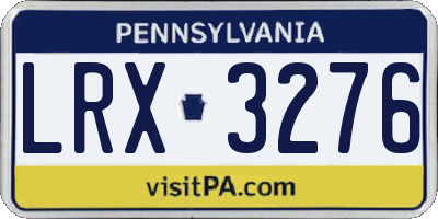 PA license plate LRX3276