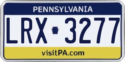 PA license plate LRX3277