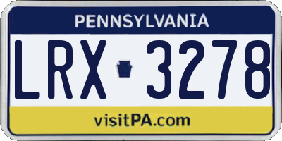 PA license plate LRX3278