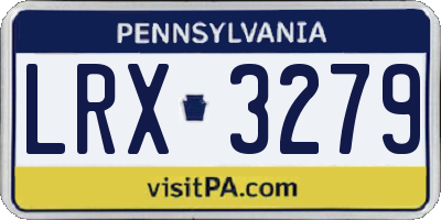 PA license plate LRX3279