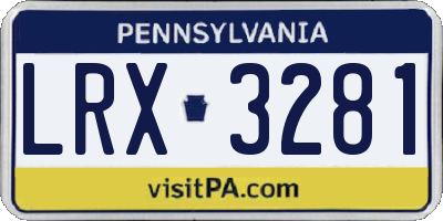 PA license plate LRX3281