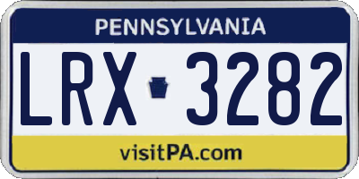 PA license plate LRX3282