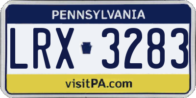PA license plate LRX3283