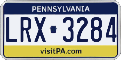 PA license plate LRX3284