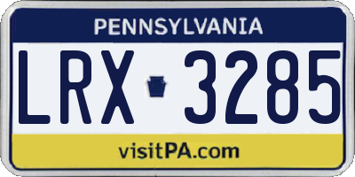 PA license plate LRX3285