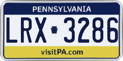 PA license plate LRX3286