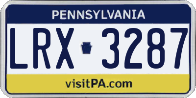 PA license plate LRX3287