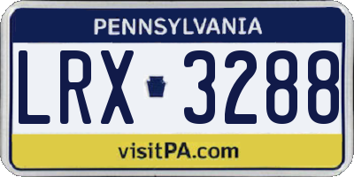 PA license plate LRX3288