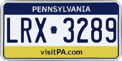PA license plate LRX3289