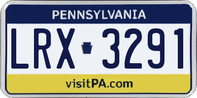 PA license plate LRX3291