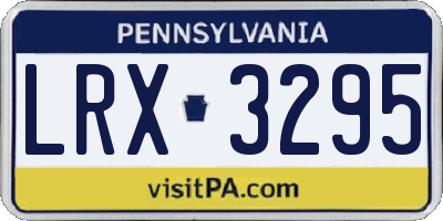 PA license plate LRX3295