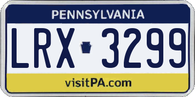 PA license plate LRX3299