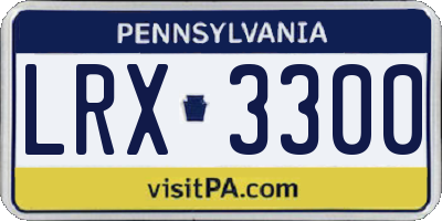 PA license plate LRX3300