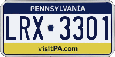 PA license plate LRX3301