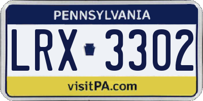 PA license plate LRX3302