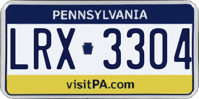 PA license plate LRX3304
