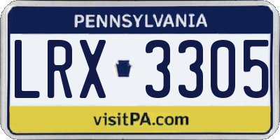 PA license plate LRX3305