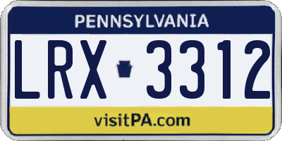PA license plate LRX3312