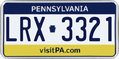 PA license plate LRX3321