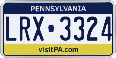 PA license plate LRX3324