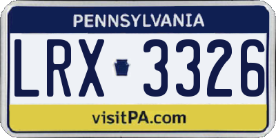 PA license plate LRX3326