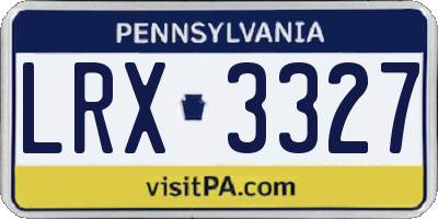 PA license plate LRX3327