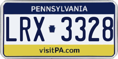PA license plate LRX3328