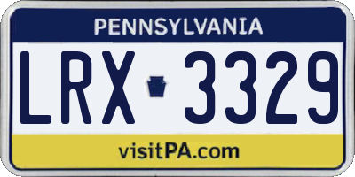 PA license plate LRX3329