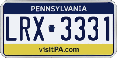 PA license plate LRX3331