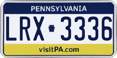 PA license plate LRX3336