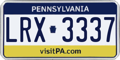 PA license plate LRX3337