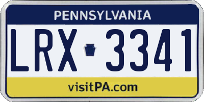 PA license plate LRX3341