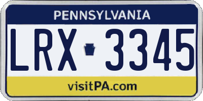 PA license plate LRX3345