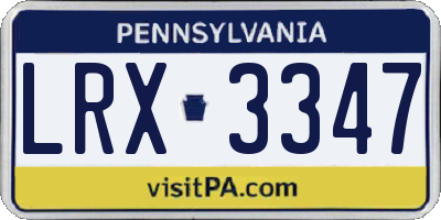 PA license plate LRX3347