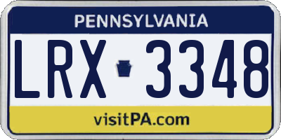 PA license plate LRX3348