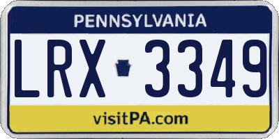 PA license plate LRX3349