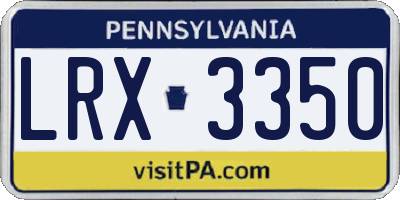 PA license plate LRX3350