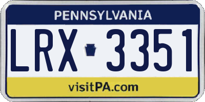 PA license plate LRX3351