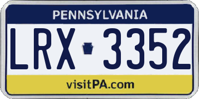 PA license plate LRX3352